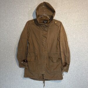 Rue 21‎ Jacket juniors Medium Army Green With Hood Cotton long sleeve